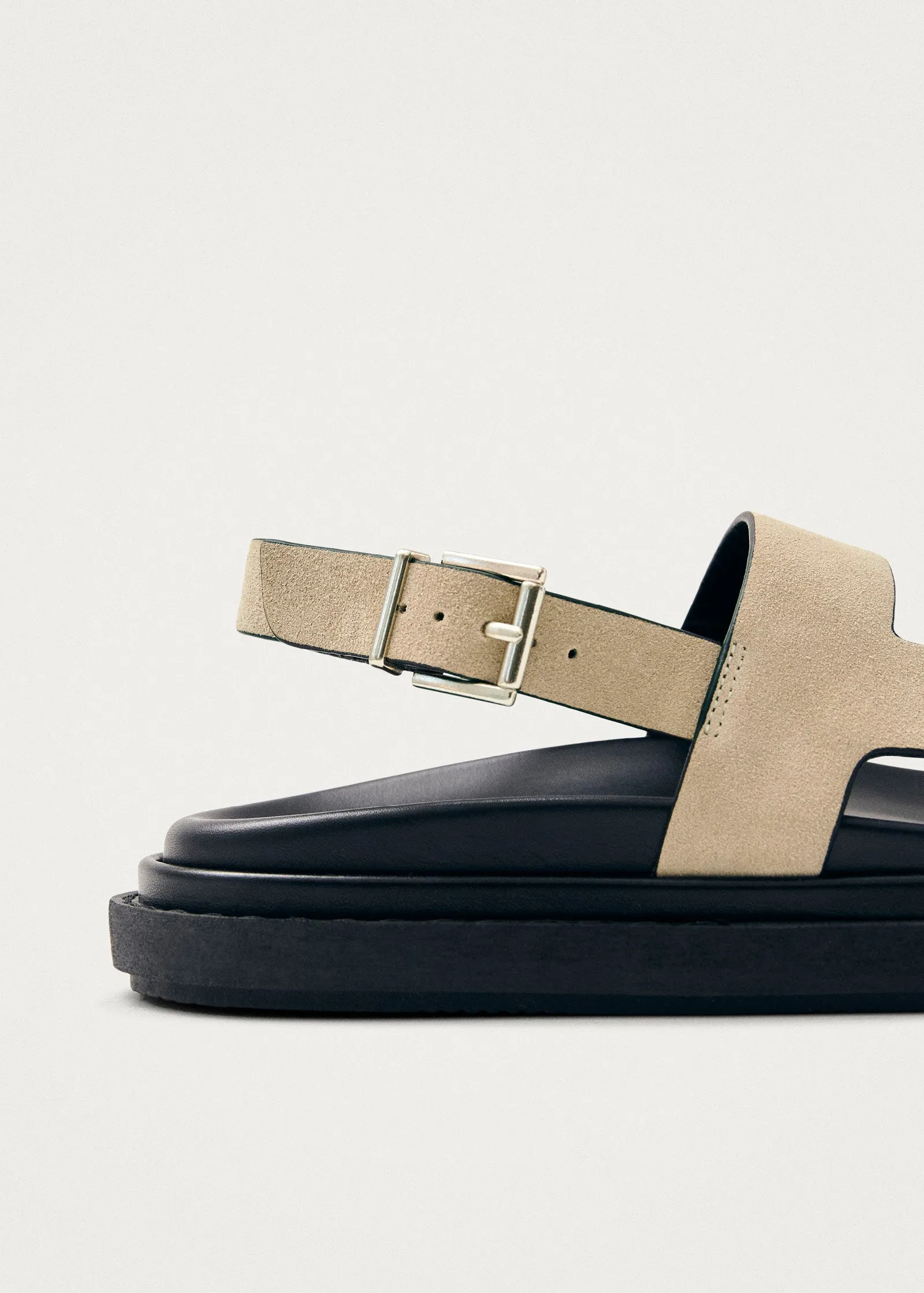 Lorelei Suede Beige Leather Sandals