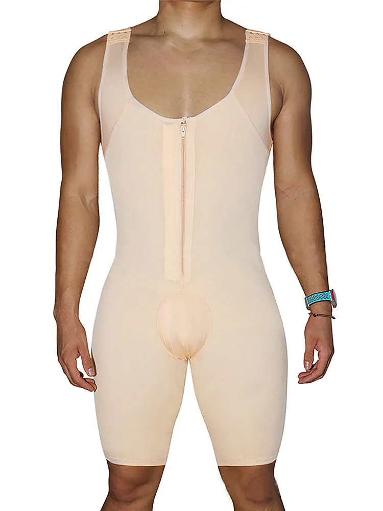 Mens Abdomen Body Shaper Legs Control Bodysuit