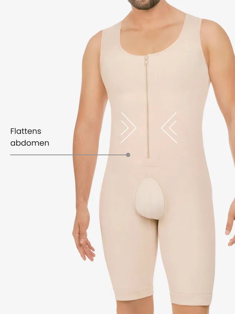 Mens Abdomen Body Shaper Legs Control Bodysuit