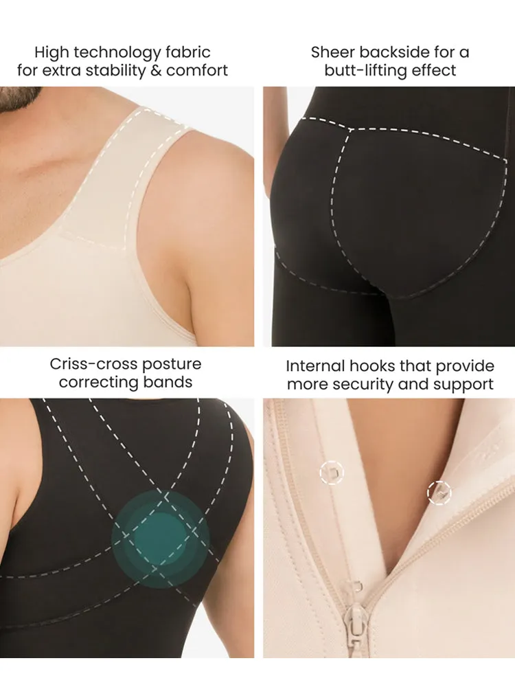 Mens Abdomen Body Shaper Legs Control Bodysuit