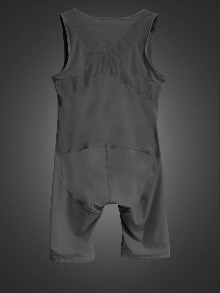 Mens Abdomen Body Shaper Legs Control Bodysuit