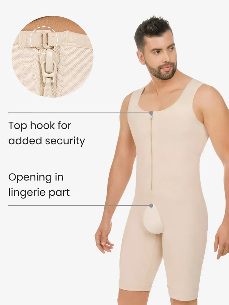Mens Abdomen Body Shaper Legs Control Bodysuit