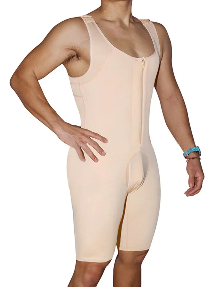 Mens Abdomen Body Shaper Legs Control Bodysuit