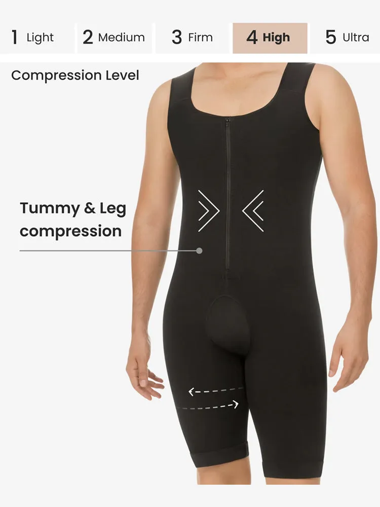 Mens Abdomen Body Shaper Legs Control Bodysuit