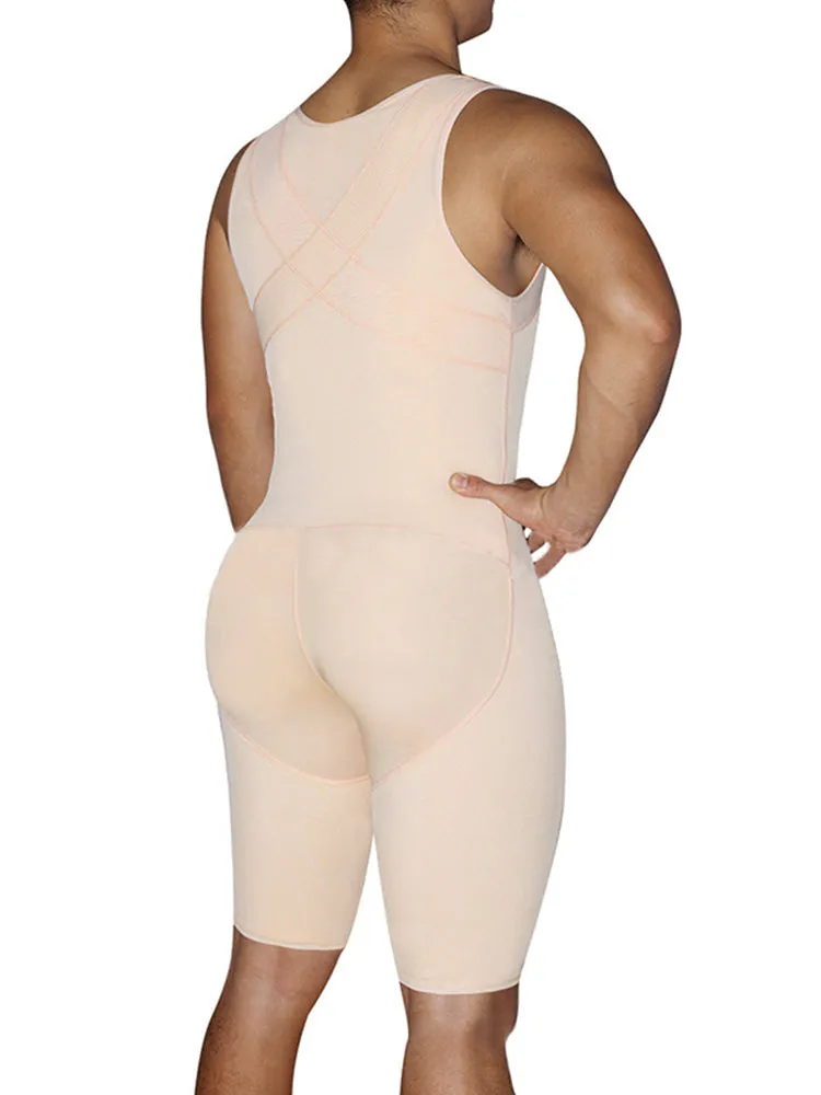 Mens Abdomen Body Shaper Legs Control Bodysuit