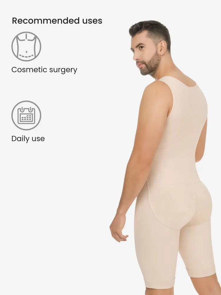 Mens Abdomen Body Shaper Legs Control Bodysuit
