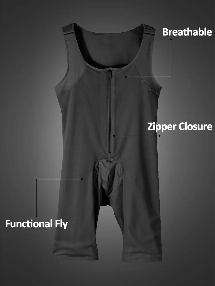 Mens Abdomen Body Shaper Legs Control Bodysuit