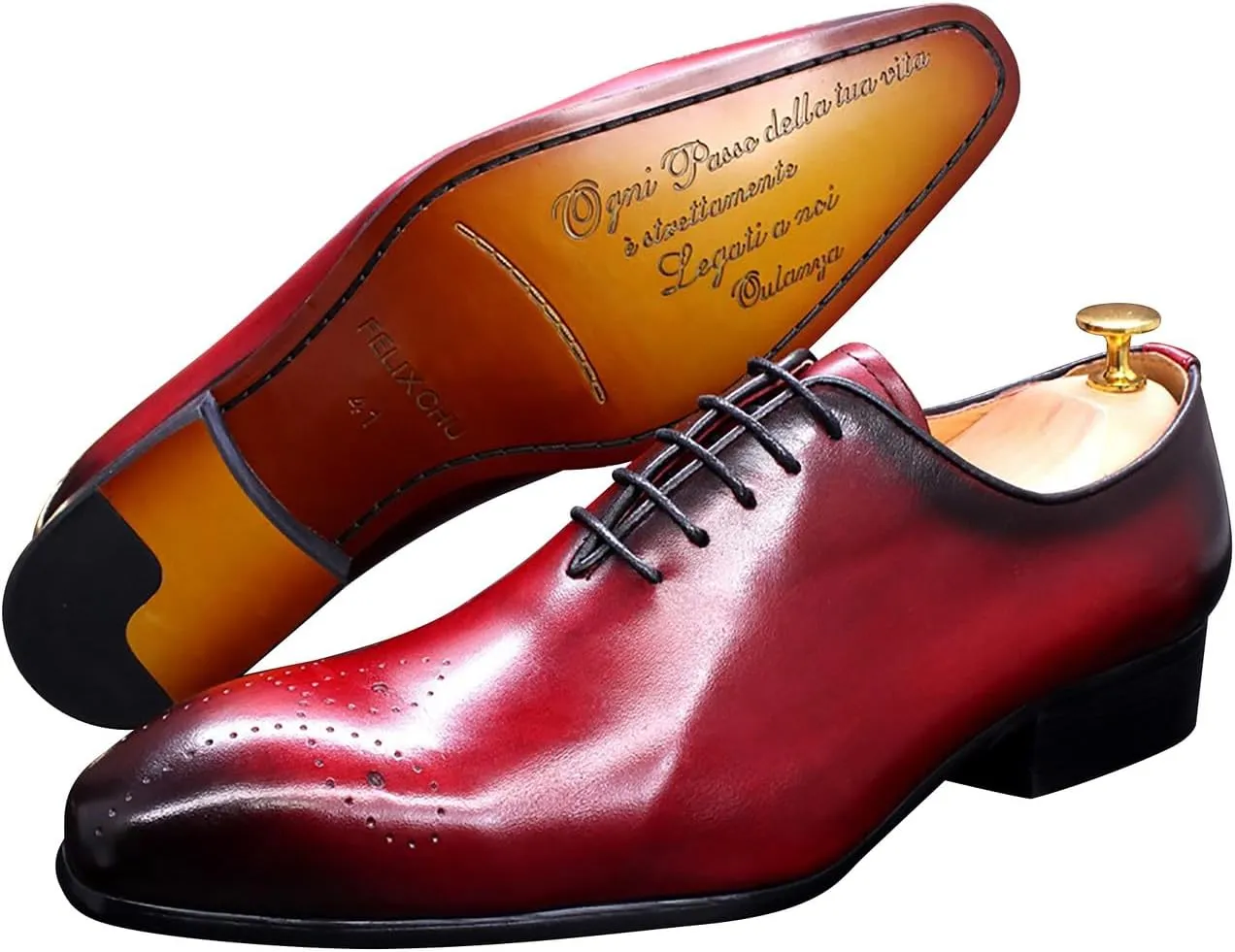 Mens Oxfords Formal Dress Genuine Leather Handmade Derby Casual Brogues Oxfords Tuxedo Fashion Walking Shoes for Men