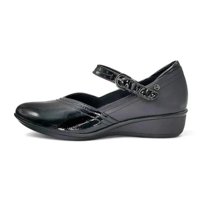 Narita Mary Jane Shoe in Black Patent WIDE