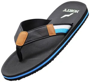 Norty Mens Flip Flop Sandal Black Blue   11041