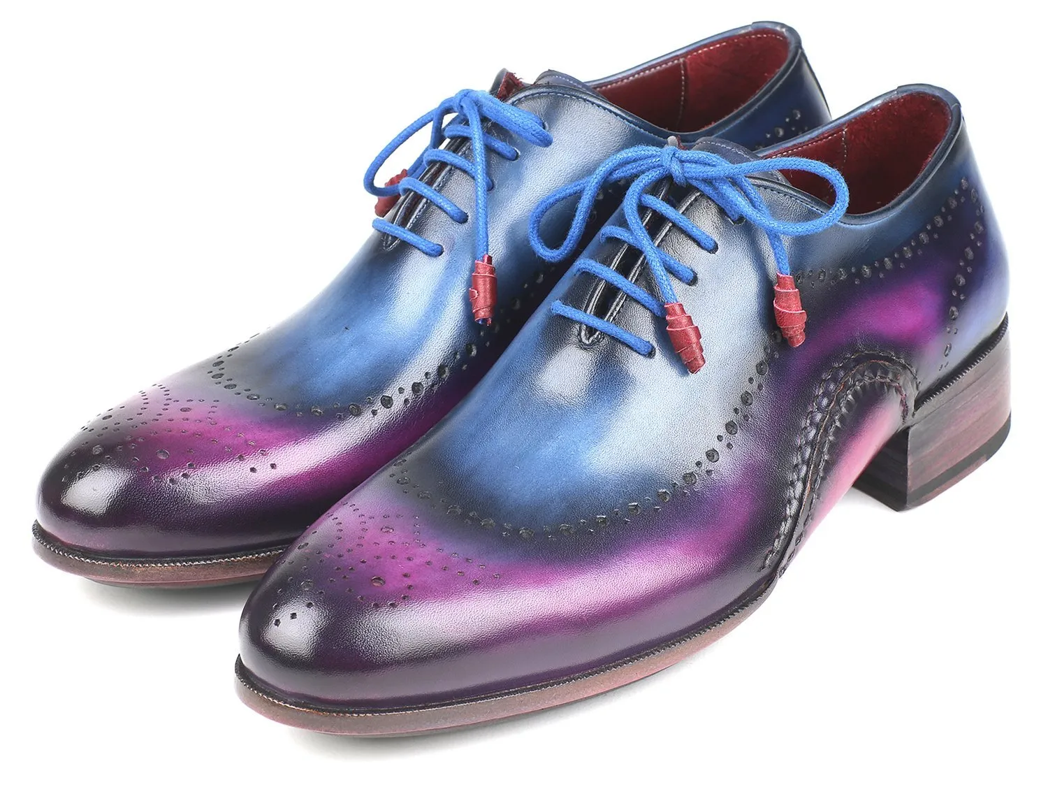 Paul Parkman Opanka Construction Blue & Purple Oxfords Shoes (ID#726-BLU-PUR)