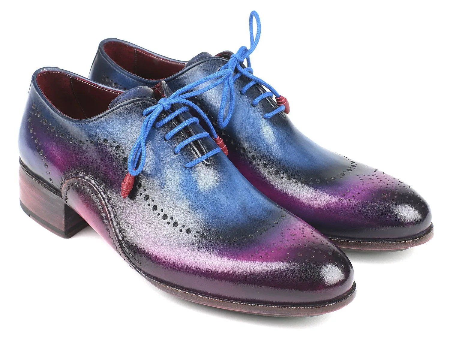 Paul Parkman Opanka Construction Blue & Purple Oxfords Shoes (ID#726-BLU-PUR)