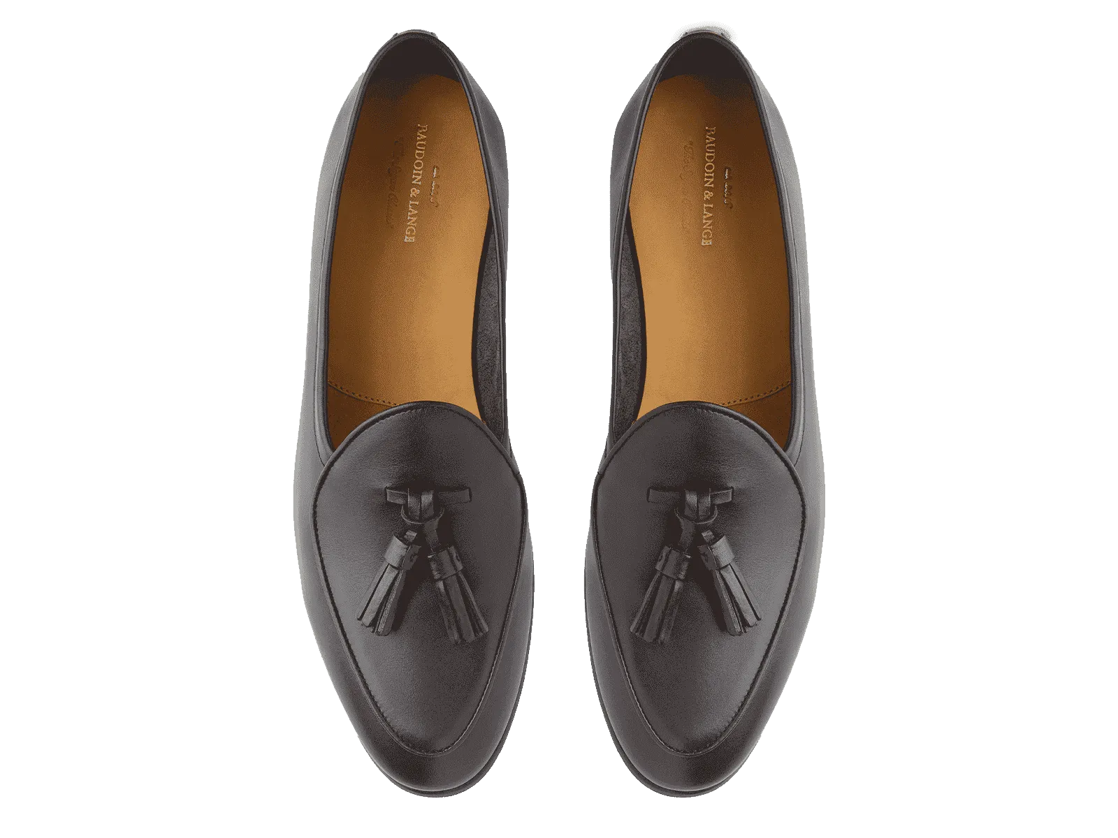 Sagan Classic Tassel Loafers in Dark Brown Drape Calf with Rubber Sole