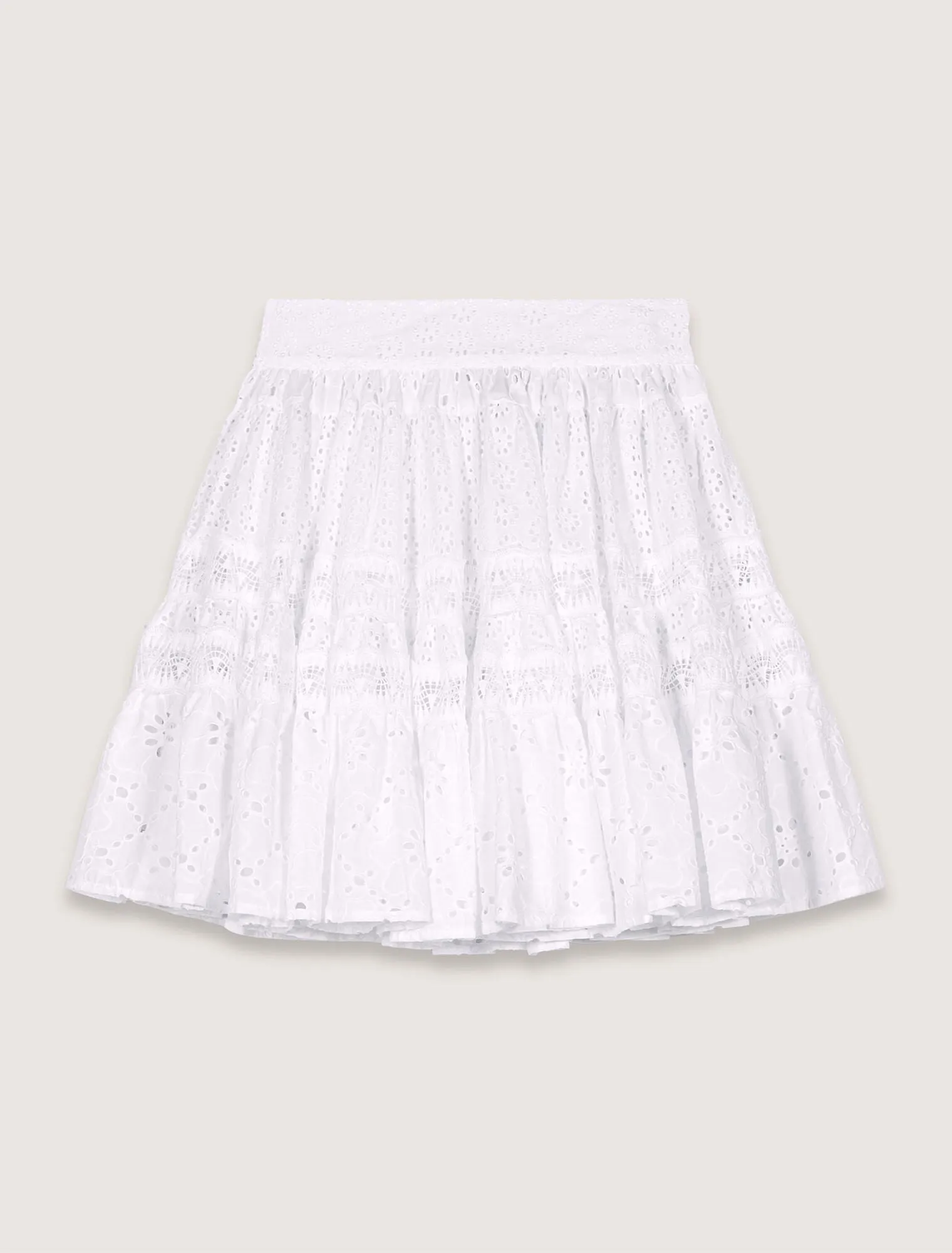 Short embroidered skirt