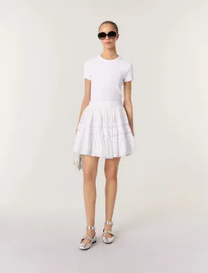 Short embroidered skirt