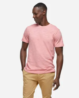 Short Sleeve Slub Crew Neck - Dusk Red