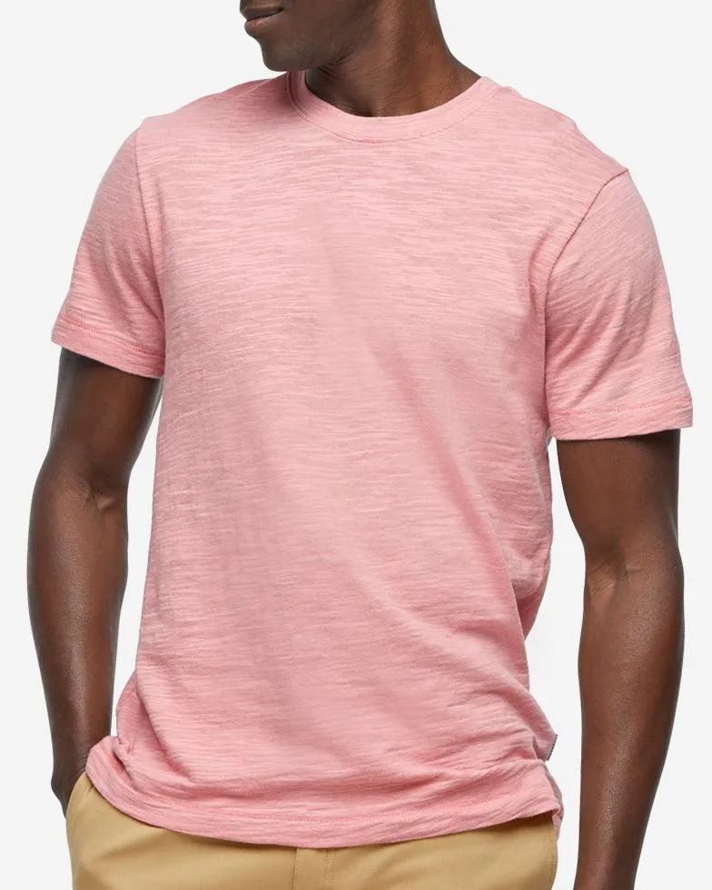 Short Sleeve Slub Crew Neck - Dusk Red