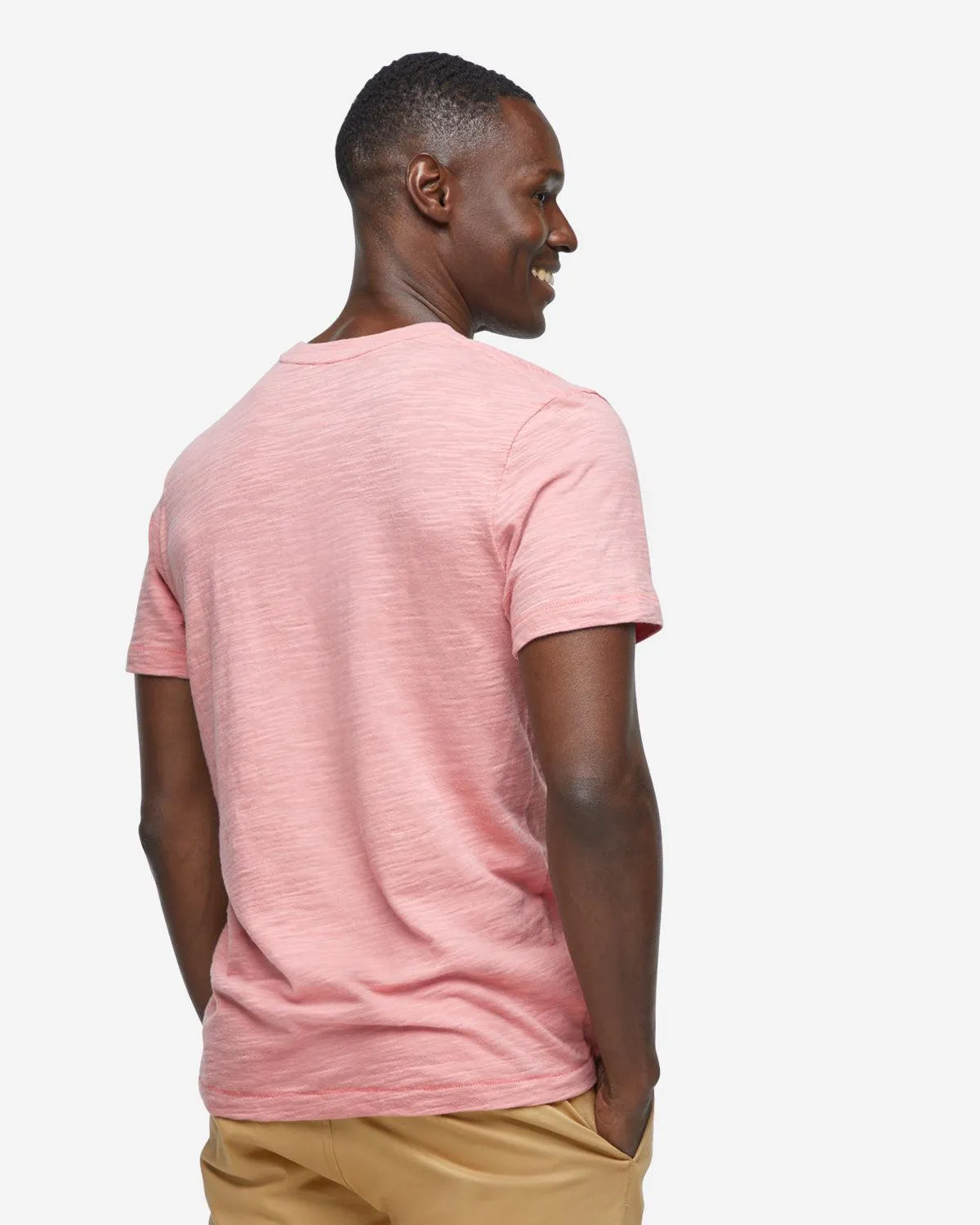 Short Sleeve Slub Crew Neck - Dusk Red