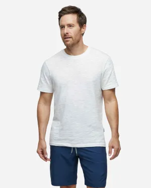 Short Sleeve Slub Crew Neck - White