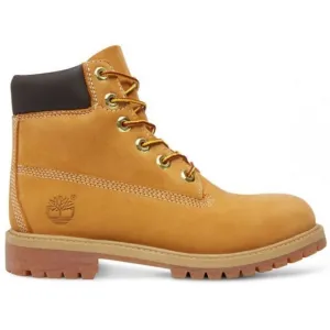 Timberland Youth 6-Inch Premium Waterproof Boot in Wheat Nubuck