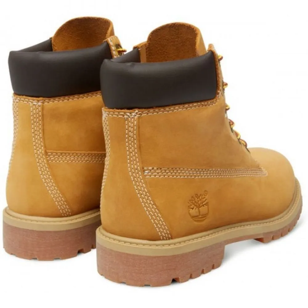 Timberland Youth 6-Inch Premium Waterproof Boot in Wheat Nubuck