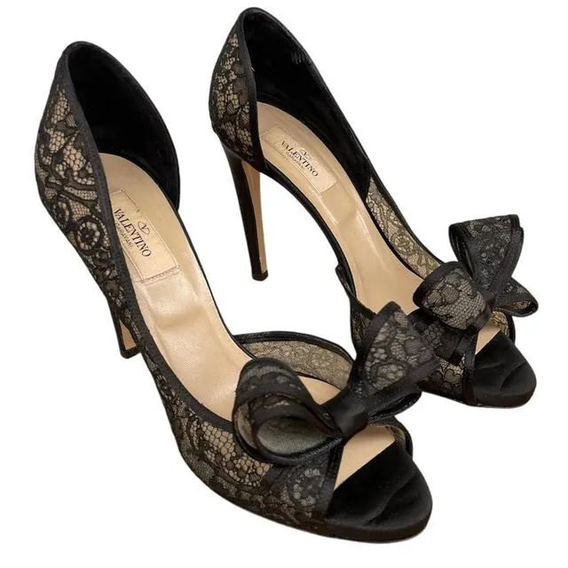 Valentino Garavani Satin Lace High Heels UK 6