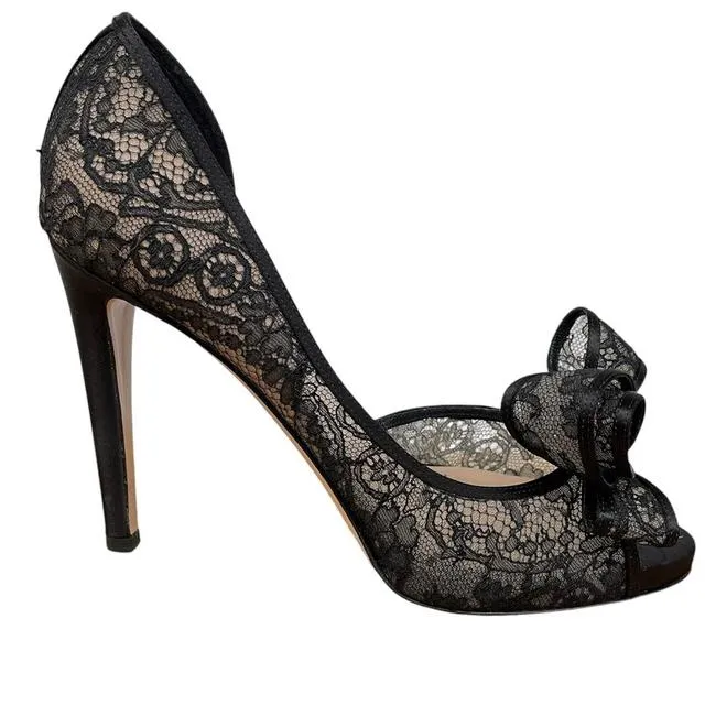Valentino Garavani Satin Lace High Heels UK 6