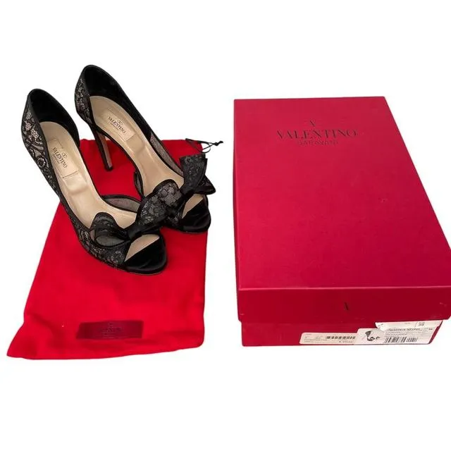Valentino Garavani Satin Lace High Heels UK 6