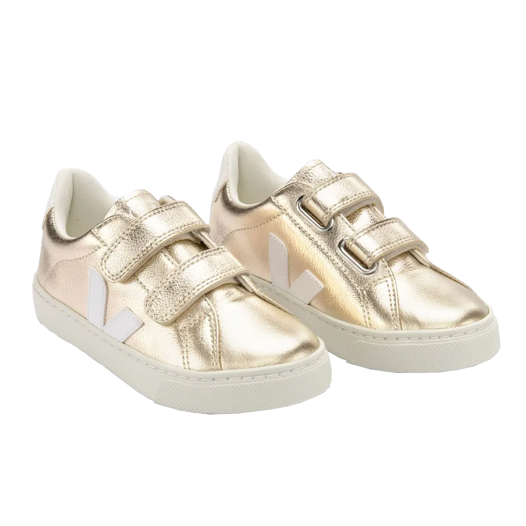 Veja Esplar Velcro Leather Shoes - Platine White