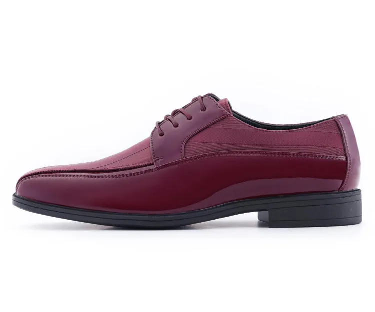 Viotti 179 Burgundy Men’s Patent Leather Derby Shoes