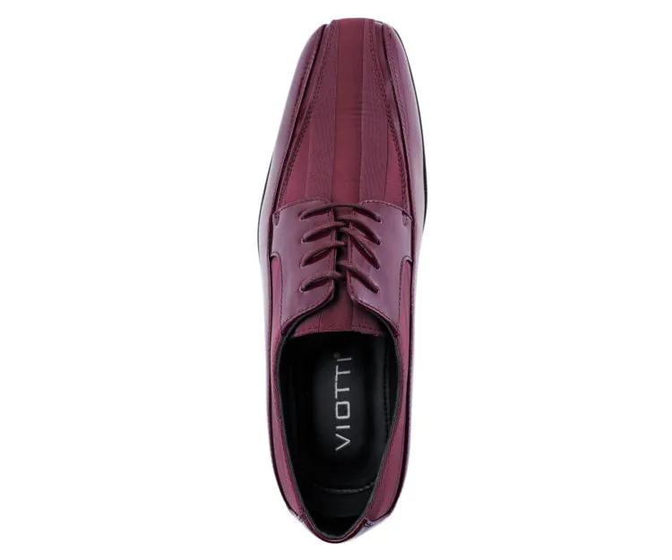 Viotti 179 Burgundy Men’s Patent Leather Derby Shoes