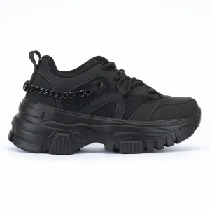 Viper - Women's Chunky Lace-Up Sneakers, Wide Fit & Back Chain Accent, Perfect for Adding a Bold Touch to Casual Outfits