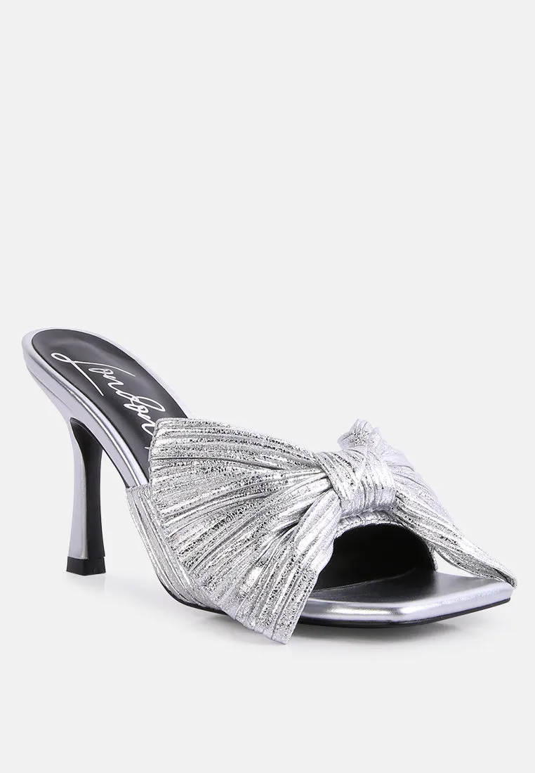 wonderbuz high heeled bow slider sandals