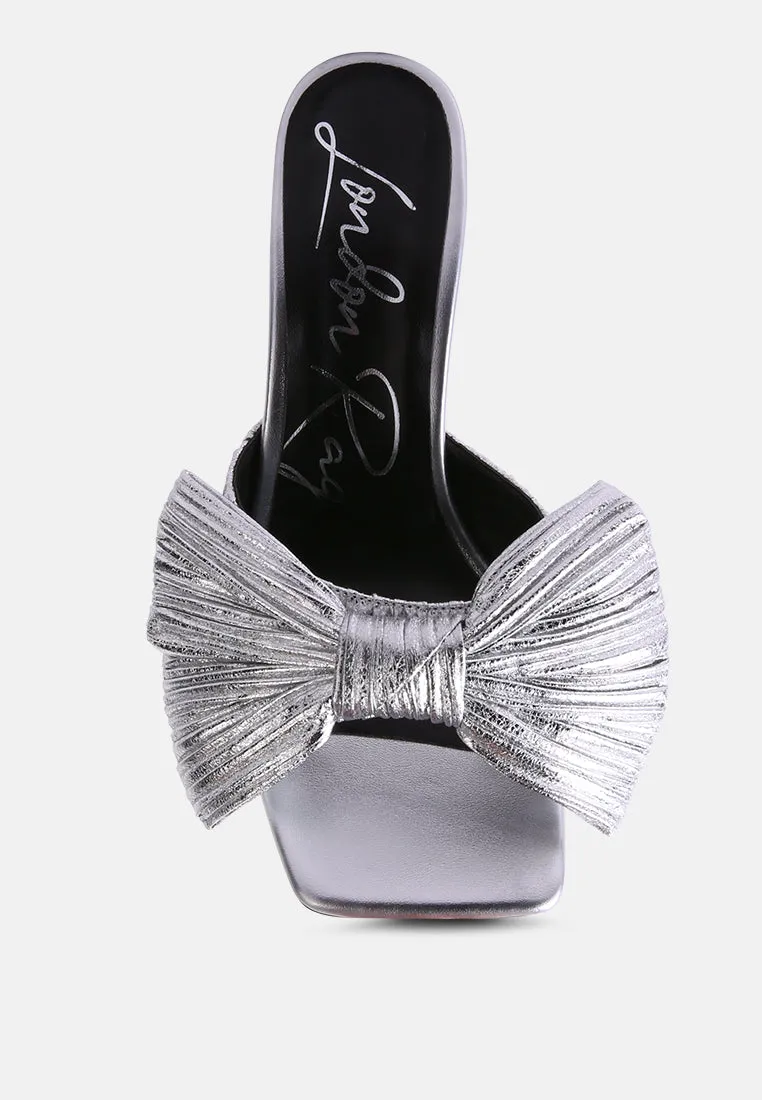 wonderbuz high heeled bow slider sandals