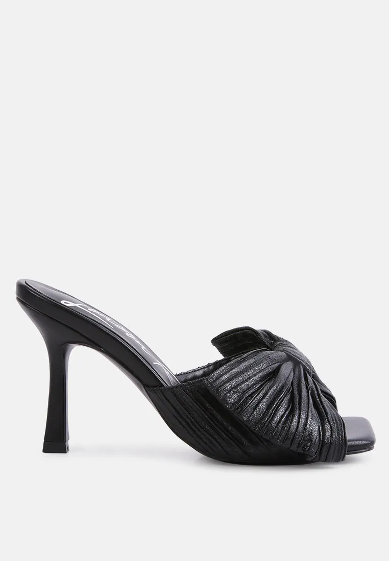 wonderbuz high heeled bow slider sandals