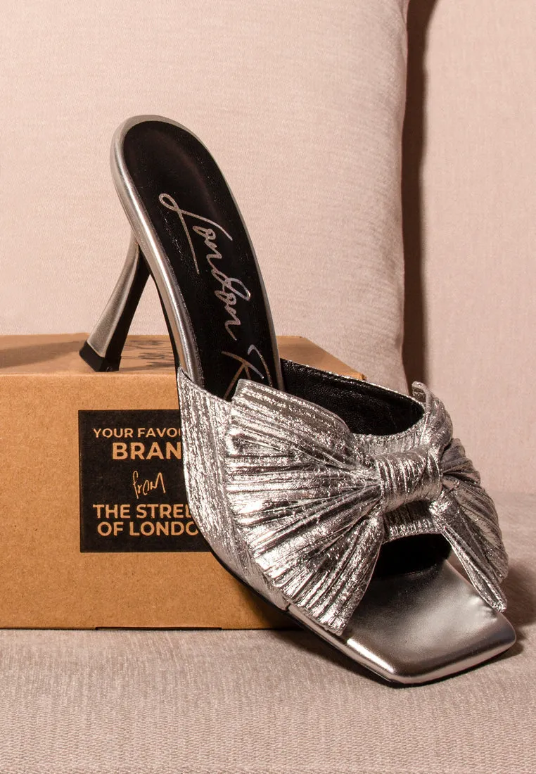 wonderbuz high heeled bow slider sandals