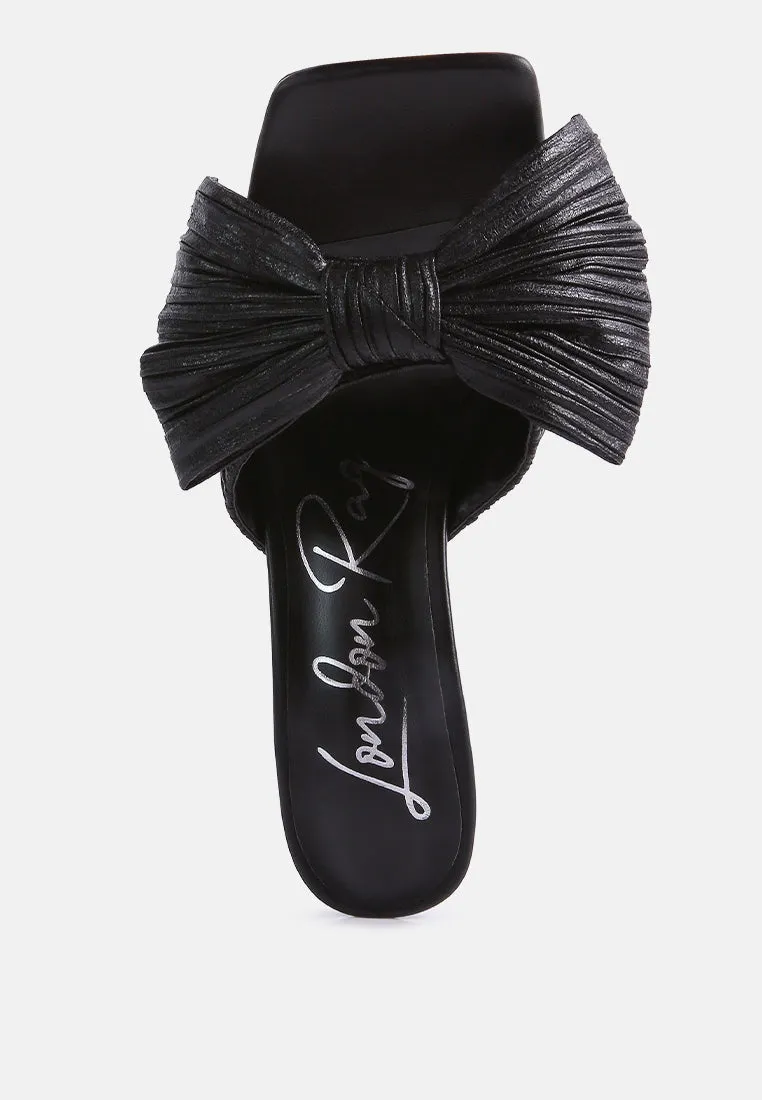 wonderbuz high heeled bow slider sandals
