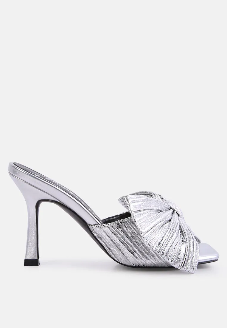 wonderbuz high heeled bow slider sandals